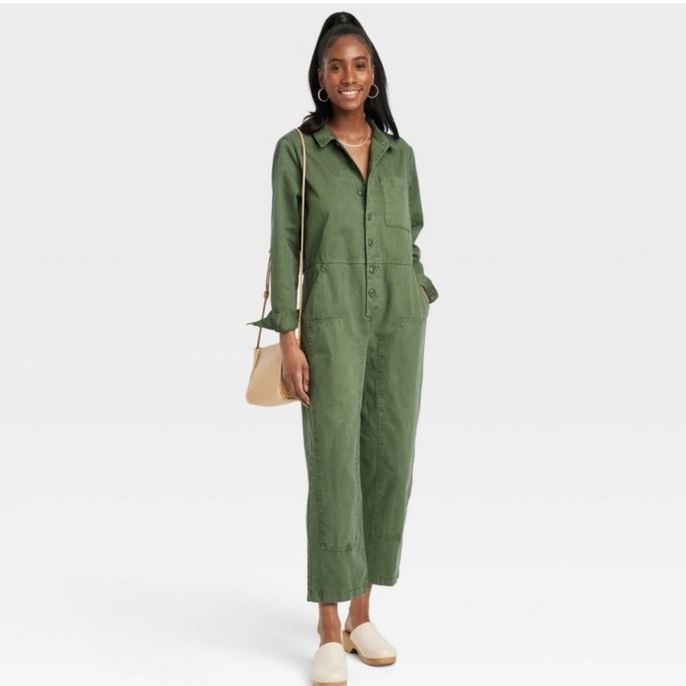 Olive Green Utility Jumpsuit